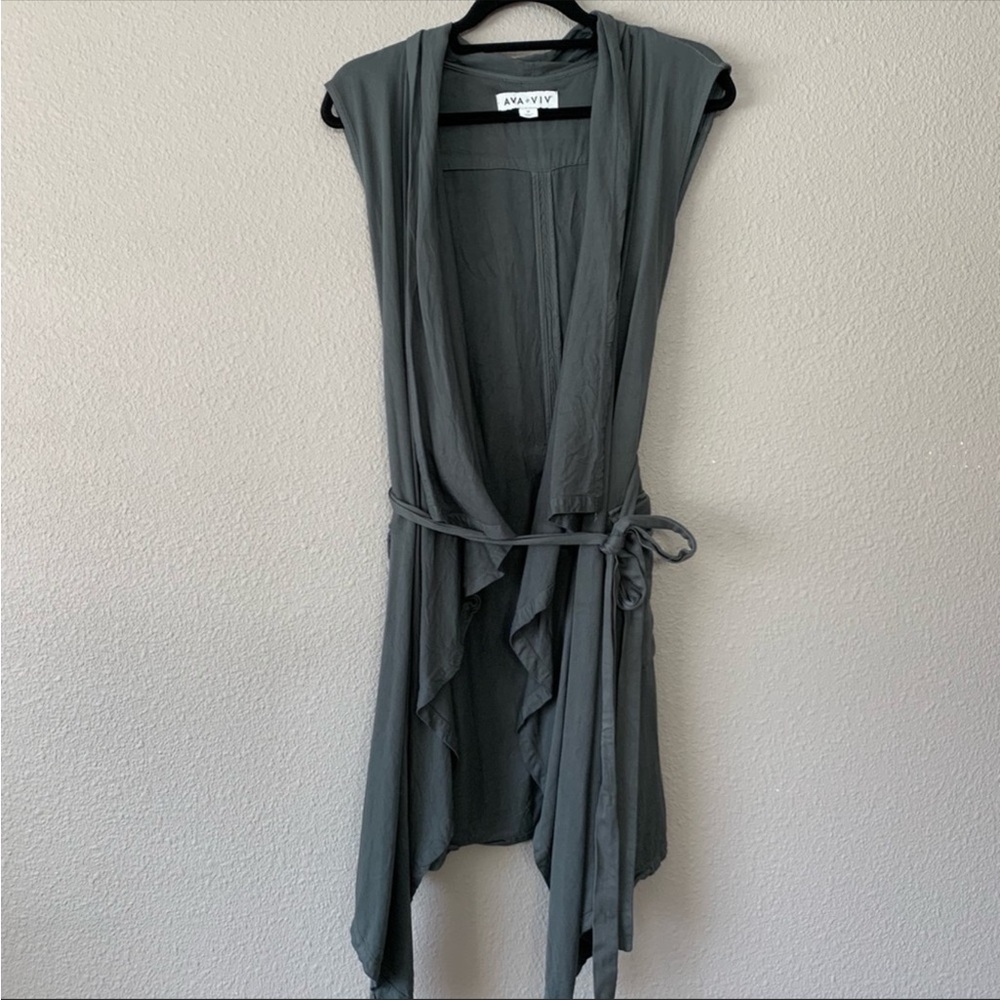 Ava Viv Asymmetrical Green Vest